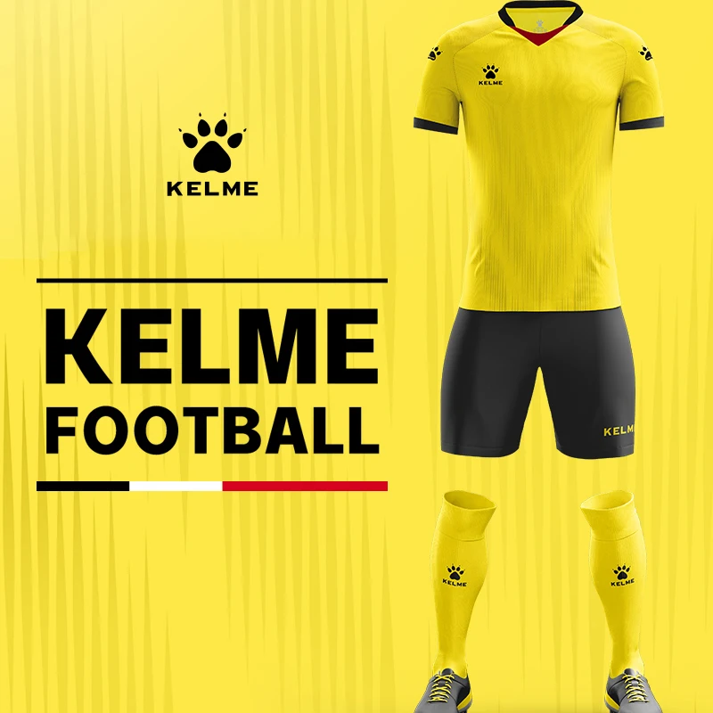 KELME Custom Football Shirts Men\'s Football T-shirt Soccer Sportswear Sports Shorts Top Soccer Jersey Team Uniform 3801096