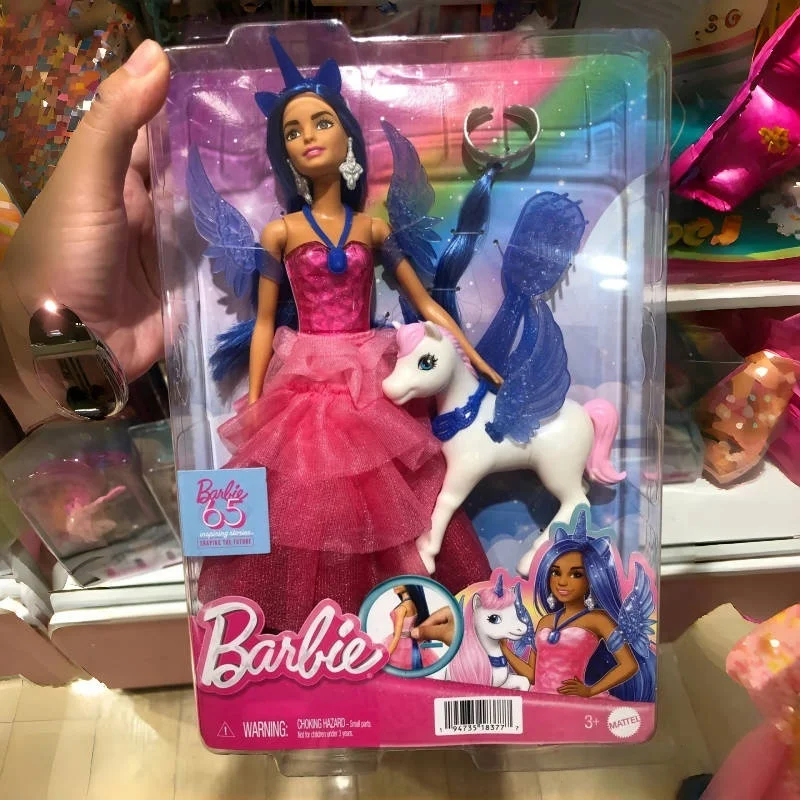 

New Barbie Hrr16 Series 65th Anniversary Sapphire Unicorn Set Gift Box Birthday Gift For Little Princess Dress Up Surprise Toy ﻿
