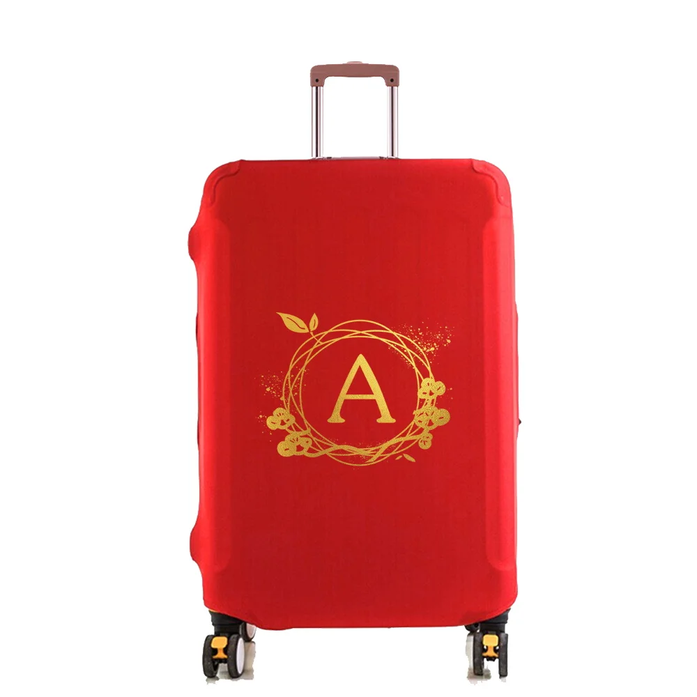 Luggage Cover Protector Elastic Dustroof Fashion Suitcase Dust Cover Fit 18-28 Inch Trolley Baggage 26 Wreath Letter Name Print