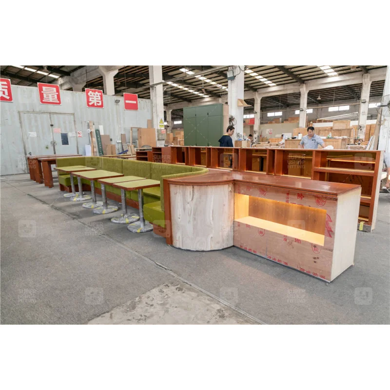 custom.Trendy Premium High-End Cafe Shop Display Rack Custom Retail Restaurant Wooden Dining Utensil Coffee Shop Furniture