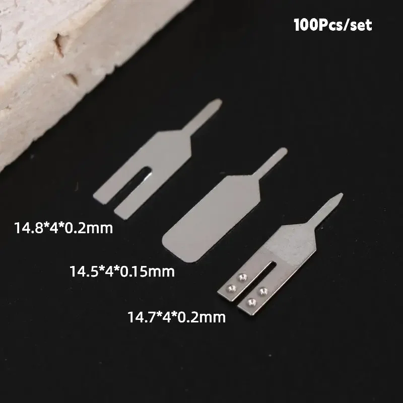 Cuscinetti per saldatura a punti per batteria in acciaio inossidabile da 100 pezzi Cuscinetti per collegamento palo positivo e negativo Perni batteria