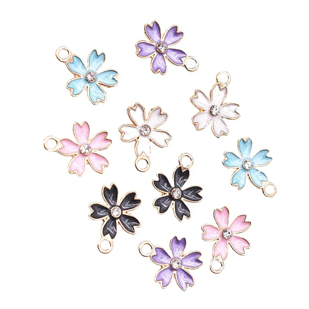

50pcs Sakura Flower Pendant Alloy Cherry Blossom Charms For Diy Jewelry Making Necklace Bracelet Craft Decoration Accessories