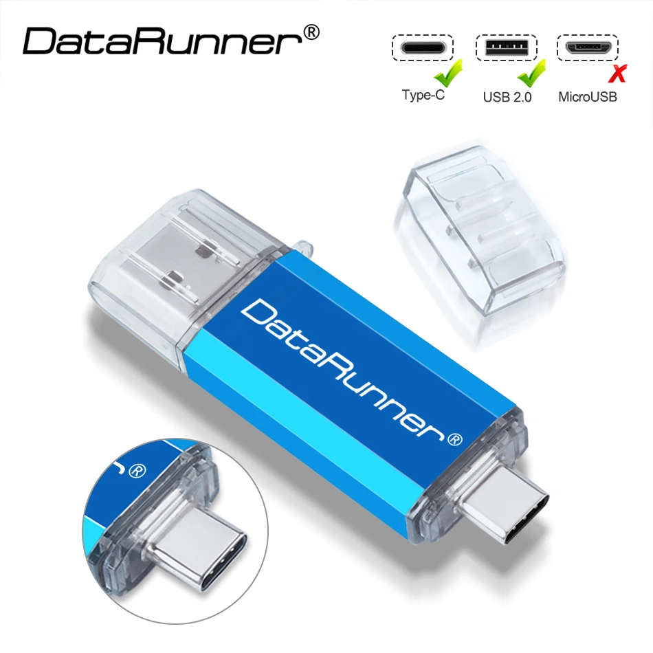 

USB-флеш-накопитель DataRunner, Type C, 128 ГБ, 64 ГБ, 32 ГБ, 16 ГБ, 8 Гб