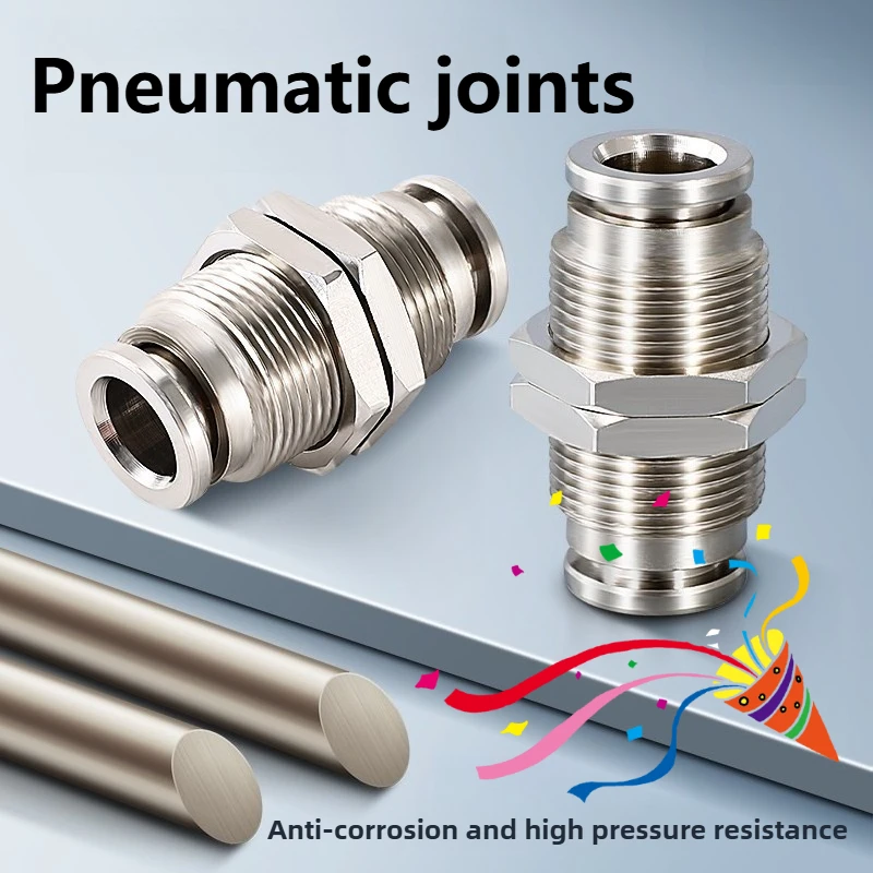 PM4/6/8/10/12/16mm Brass Quick Release Air Coupler, Nickel-Plated High Pressure Pneumatic Fitting