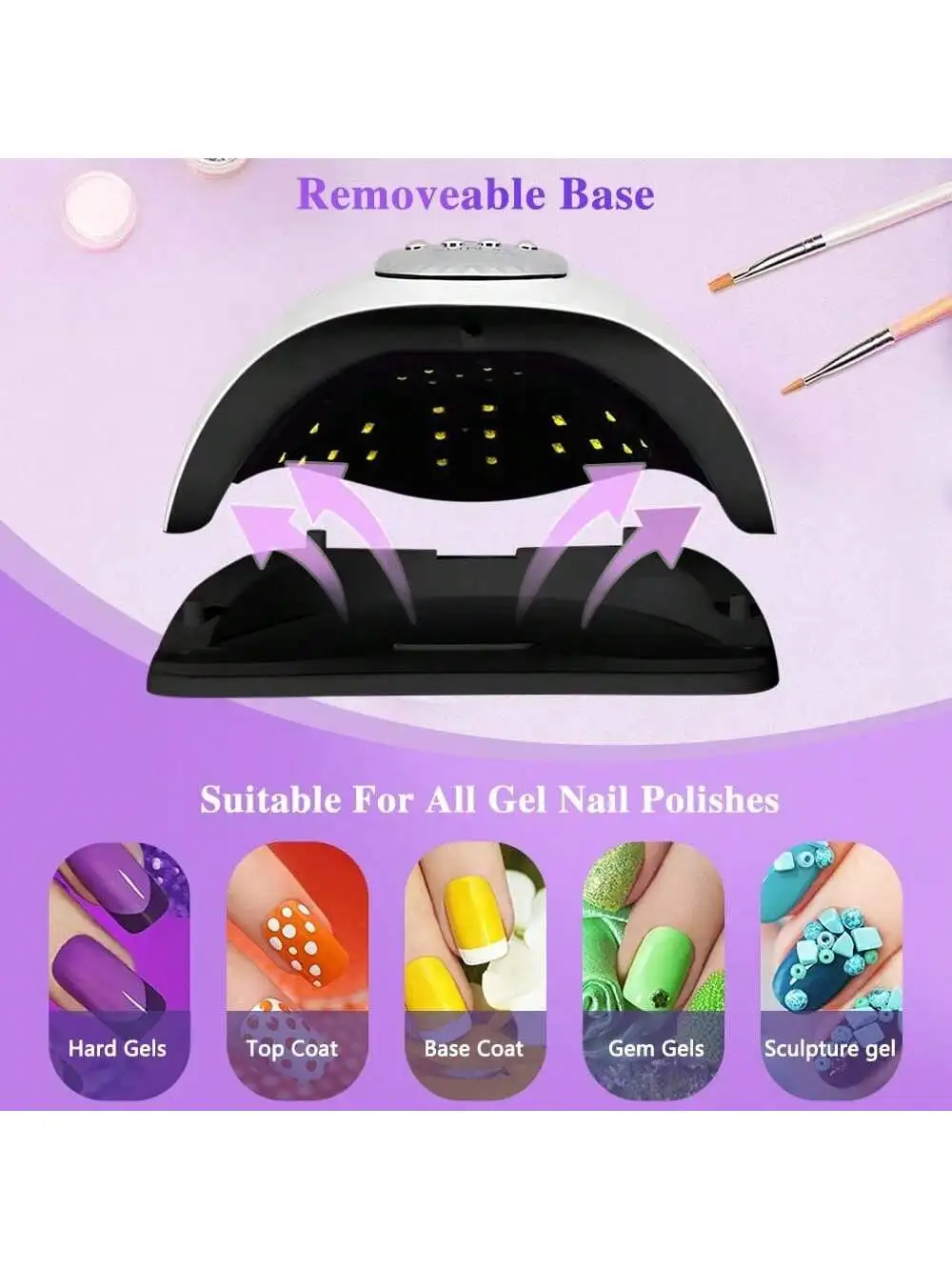 Secador de unhas uv 66 leds lâmpada do prego para curar todo o gel unha polonês com sensor de movimento manicure pedicure ferramenta salão profissional