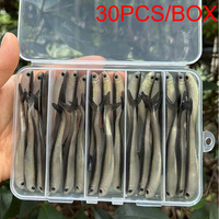 30PCS/BOX Easy Shiner Wobbler For Pike Fishing Lures Tail Jig Head Artificial Bait Soft Rubber Worms Carp Drop Shot Swimbait