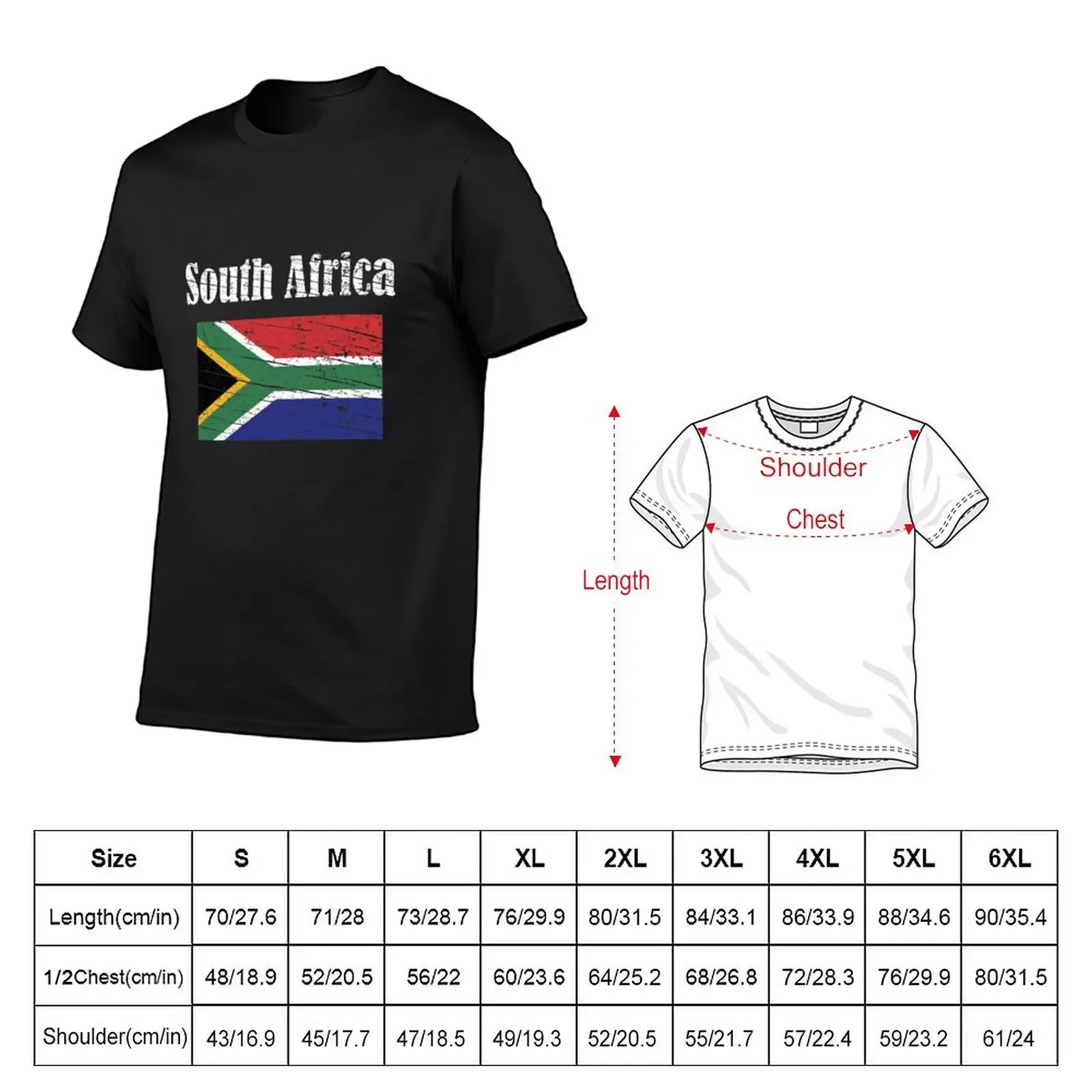 South Africa RSA South African Flag Vintage Graphic - South Africa Lovers Tourists Souvenir Cool National Gift T-Shirt