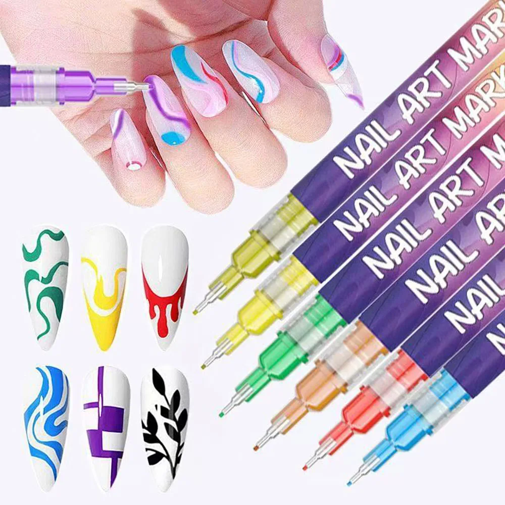 12 色ネイルアートペンセット防水 0.5 ミリメートルマニキュアペン速乾性ネイルアートアクリルペイントネイルペンツールサロンネイル DIY