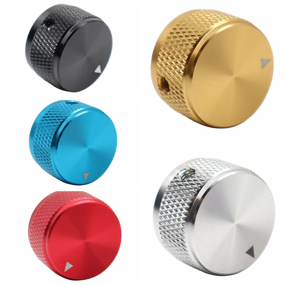 1 szt./2 szt. Aluminiowe Metalowe Gałki do Gitary 6mm Metalowe Gałki Potencjometru z Wskaźnikiem i Śrubką Zabezpieczającą do Gitary/Basu/Urządzeń Audio