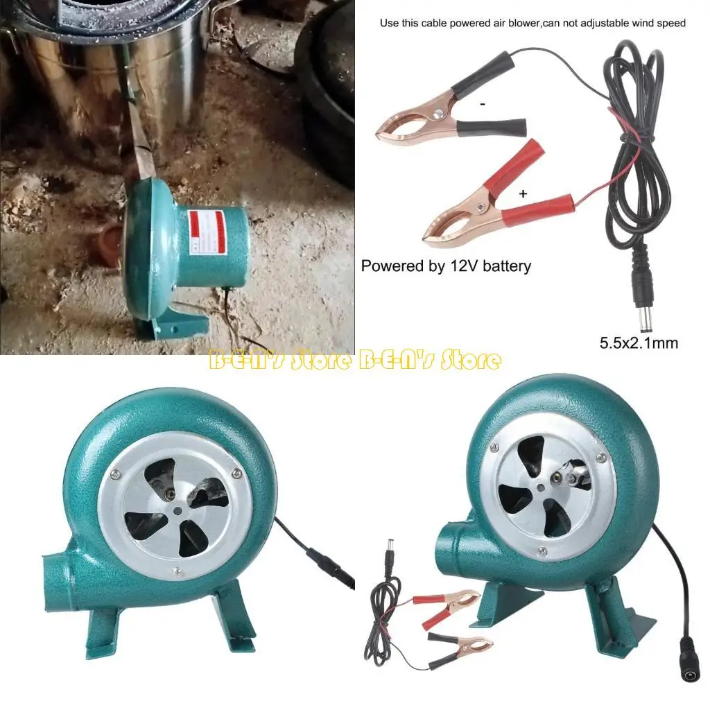 Y1AD BBQ AIR Blower 12V محمولة خفيفة الوزن مروحة الشواء في الهواء الطلق في الهواء الطلق التخييم التخييم الإكسسوارات الأداة #1