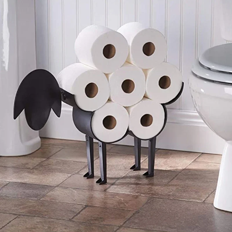 

Iron Bathroom Tissue Storage - Free-Standing Toilet Paper Holder for Sheep Decorative Toilet Roll