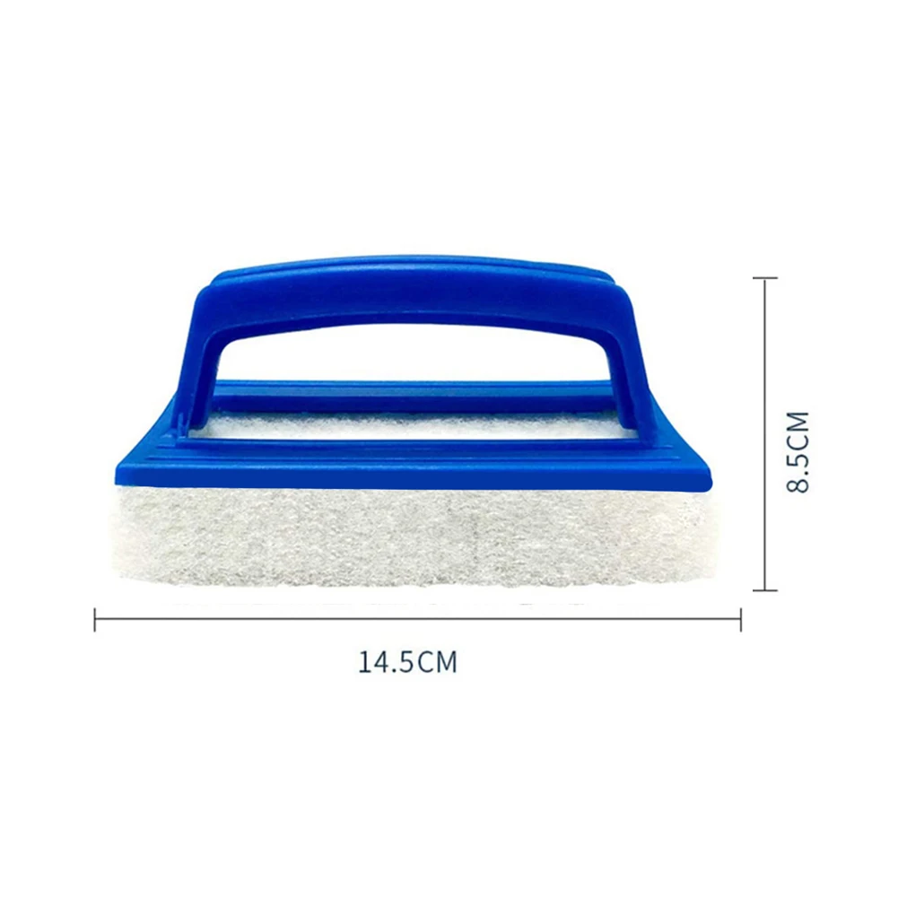 2pcs Pool Cleaning Accessories: 57 Inch Scrub Brush + Flexible Sponge Pad for Spa Bathtub Fish Tank and Marine Vessels