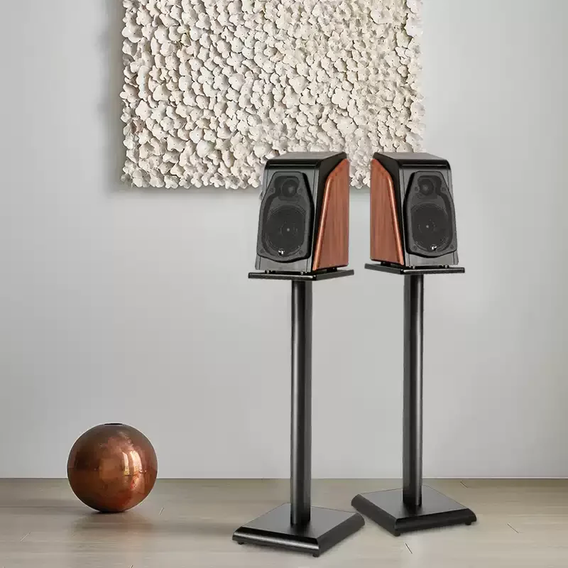 1pcs Metal wooden bookshelf speaker stand, surround sound rack, machine stand, tripod, floor stand