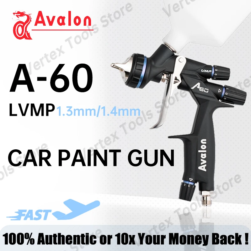 Avalon A60 UMP  Upper Cup Gravity Paint Spray Gun High Atomization Pneumatic Tool for Wood Furniture Car Clearcoat 1.3/1.4MM