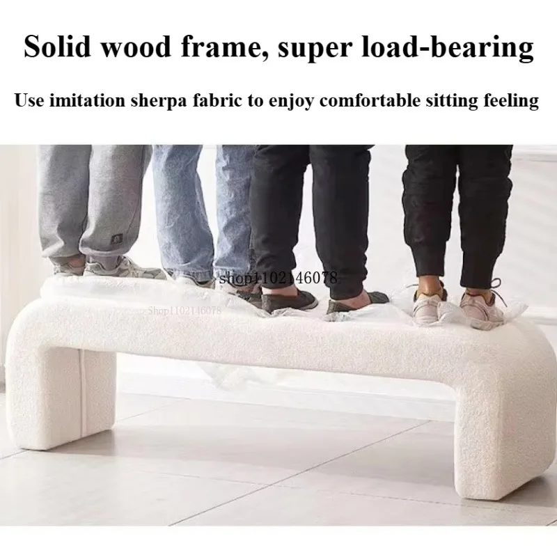 Multifunctional Home Shoe Changing Stool, Bedroom Bedside Ottoman, Cloakroom & Clothing Store Rest Seat, Living Room Sofa Side