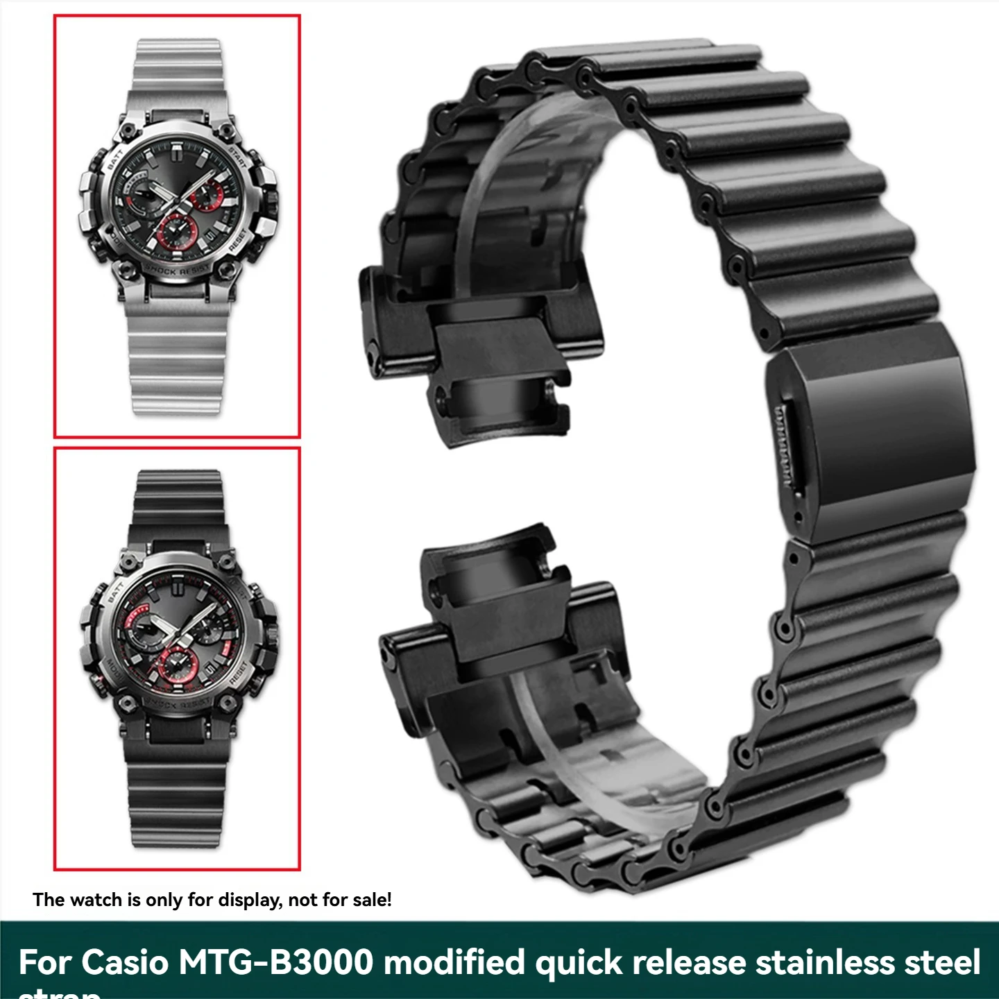 

Для часов Casio G-SHOCK серии 5672 MTG-B3000B/BD, быстросъемный ремешок из нержавеющей стали, мужская цепочка для часов из нержавеющей стали 316.