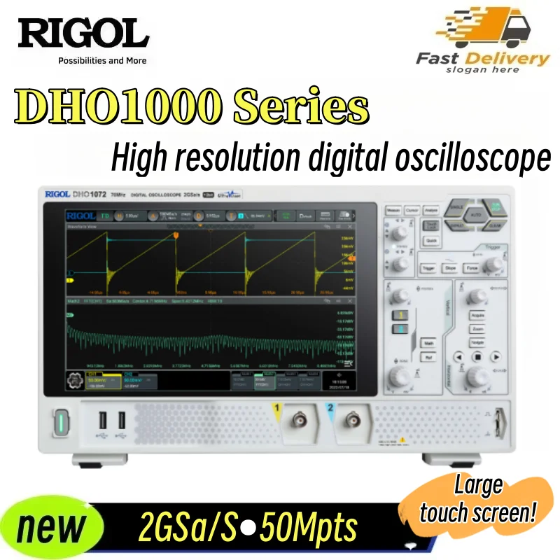 RIGOL DHO1072/DHO1074/DHO1102/DHO1104/DHO1202/DHO1204 - 2/4Channel 70/100/200 MHz Digital Oscilloscope 12 bit 1GSa/sec 50MPts
