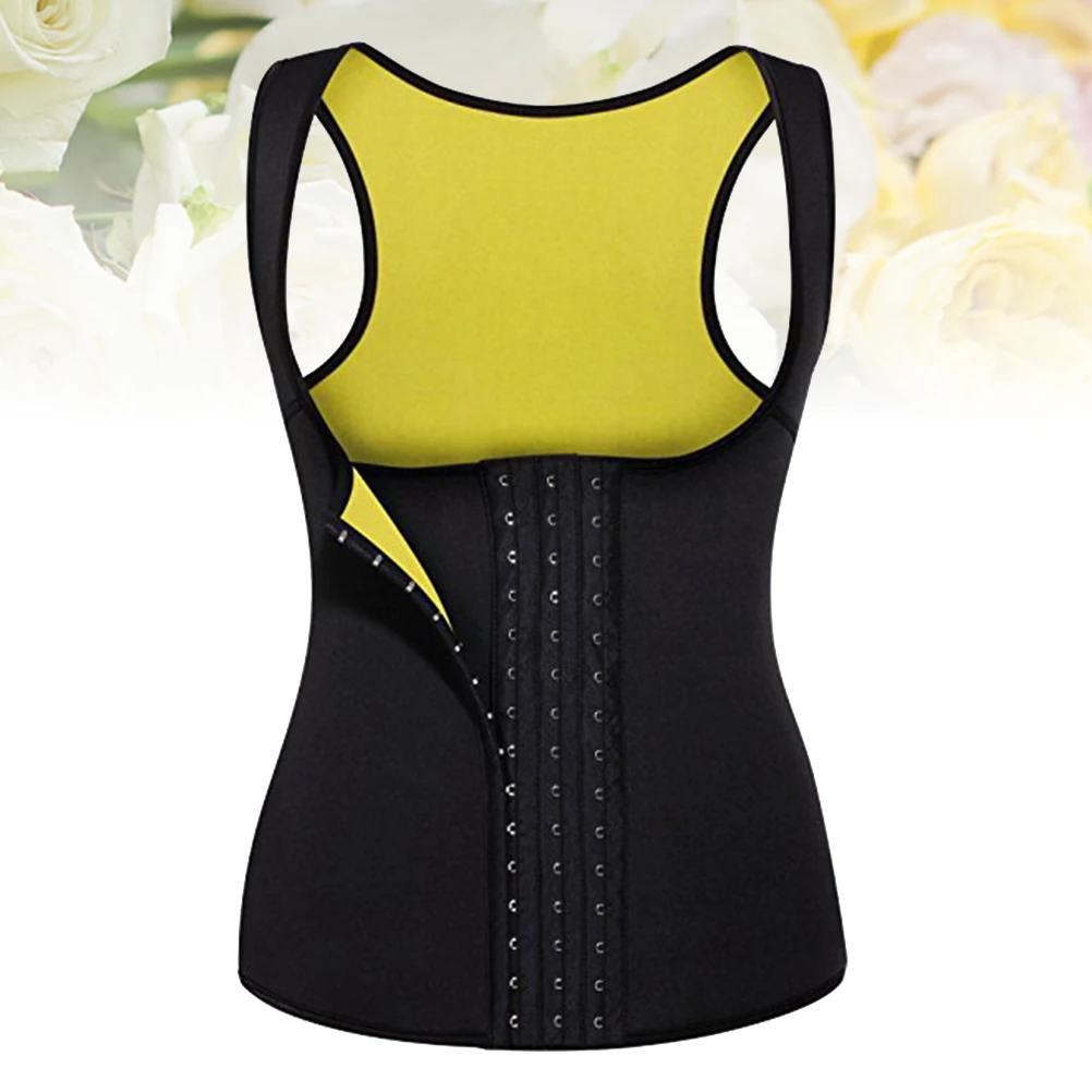 

Women Waist Trainer Neoprene Bustier Button Bodybuilding Shapewear Cincher Tank Vest Black Size Included Control Slim Bodysuit