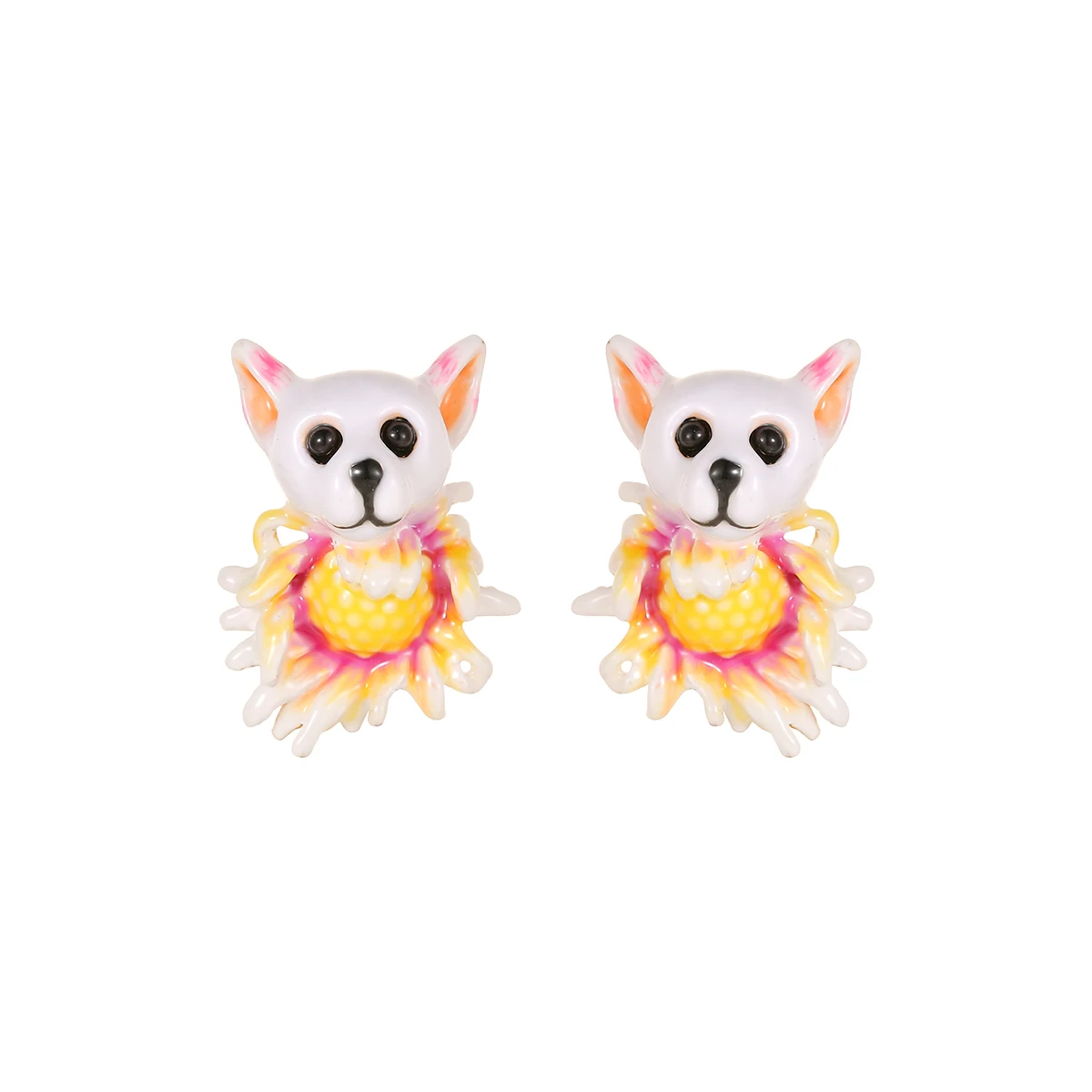 

Luxurious original enamel glaze gradient daisy flowers Bugs puppy earrings fashion cute Zodiac animal jewelry female.