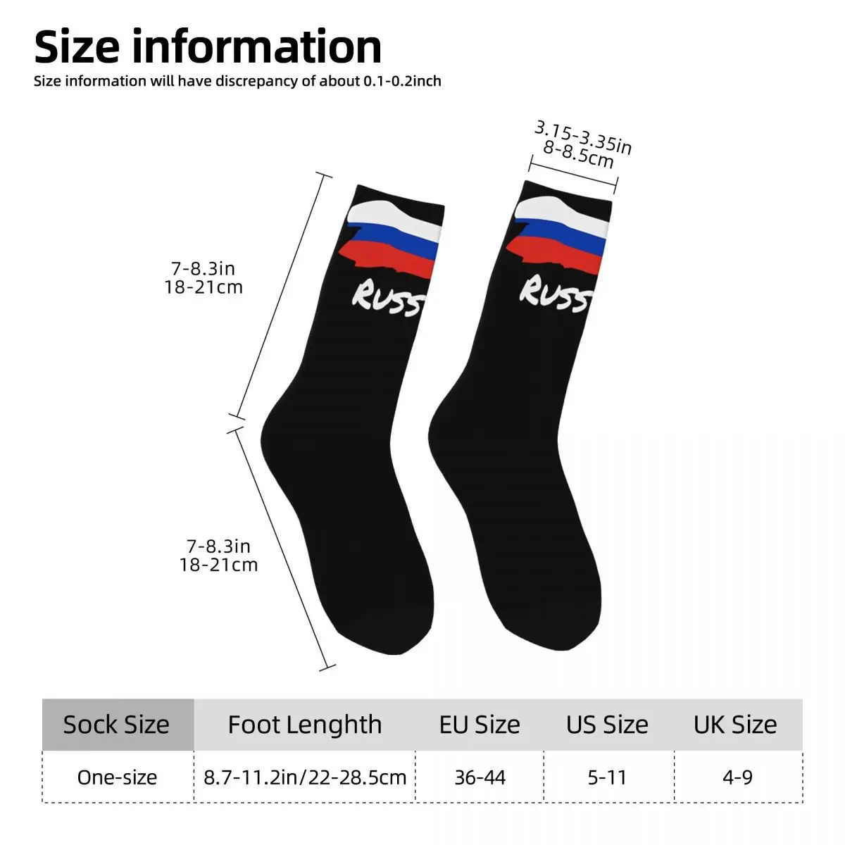 3D printing cosy Unisex Socks,Cycling Russian Emblem Russia Flag Interesting Four Seasons Sock