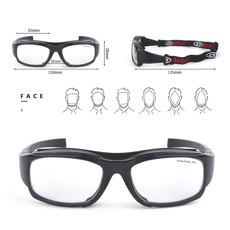 Sport Glasses Basketball Goggles Soccer Football Eye Glasses Anti-collision Protector Eyewear For Cycling Running Myopia Frame