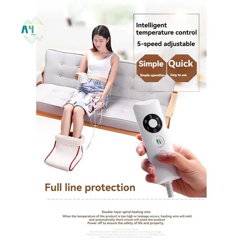 A40Z-Electric Foot Warmer Double-Side Electric Foot Heating Pad Foot Warmers For Home Office Under Table Desk