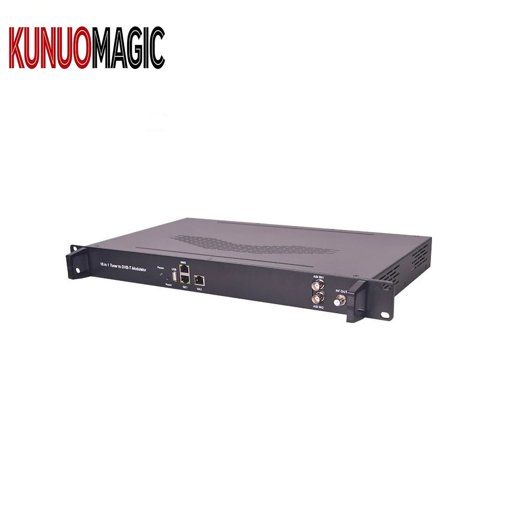 KUNUOMAGIC 16/24 Channels FTA DVB-S2 32 DVB-C QAM Transmodulator DVB-T ISDB-T Digital TV Modulator 2 Gigabit Ethernet Ports for