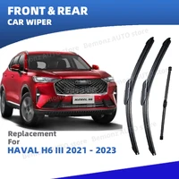 Escobillas de limpiaparabrisas delanteras y traseras LHD para HAVAL H6 3rd III 2021 2022 2023 3 piezas accesorios de cepillos de limpieza de parabrisas