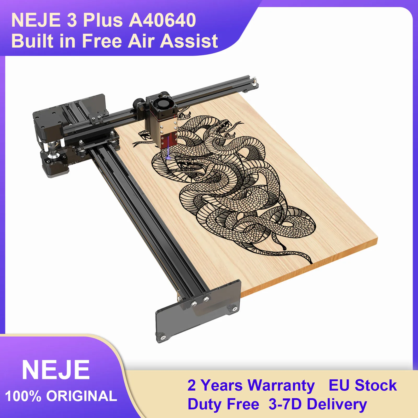 NEJE 5 Plus A40640 Laser Engraver, CNC Laser Cutting Engraving Wood Router Cutter Machine Tool, Logo Marking for Metal