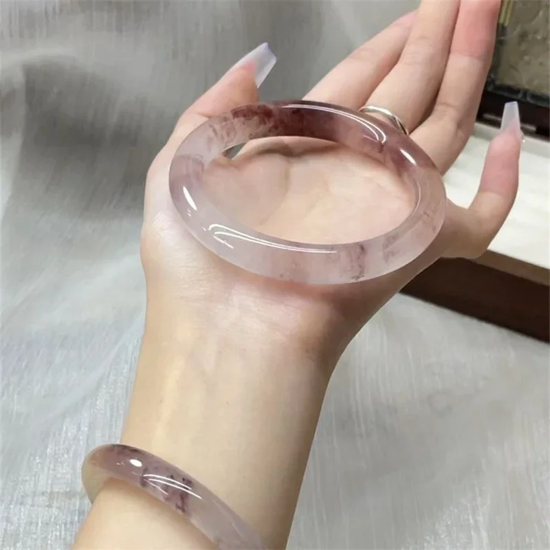 Guifei Round Strip Thick Glass Anti Jade Ice Penetrating Bangle Bracelet Ancient Palace Hanfu Jewelry Accessories