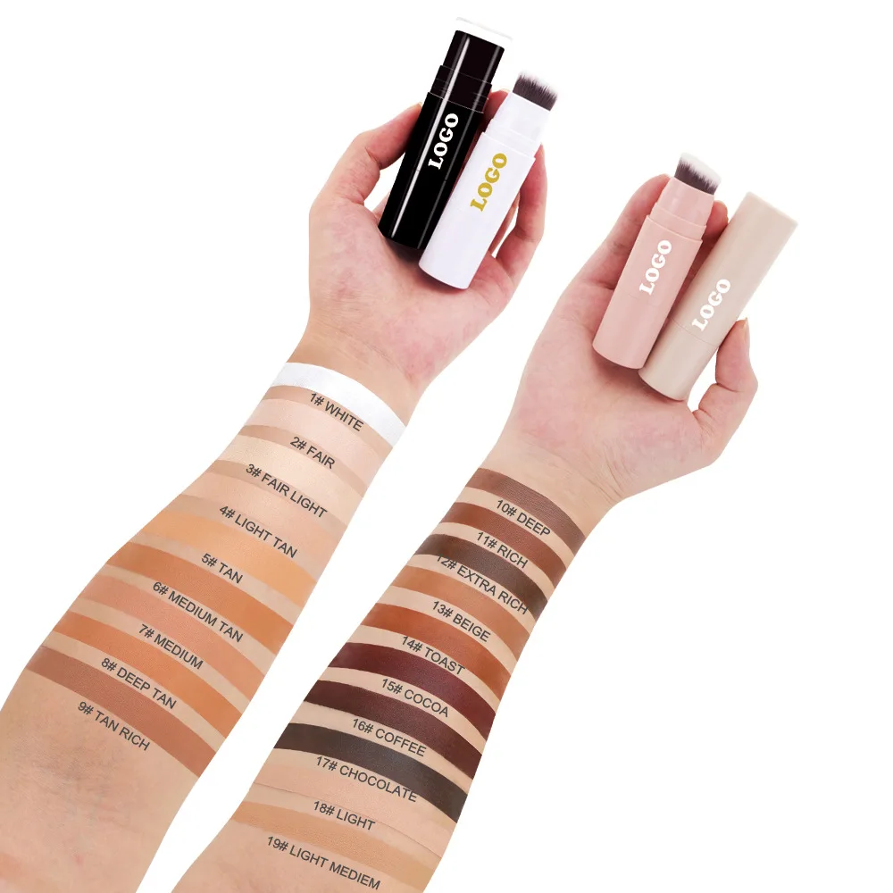 메이크업 컨실러 스틱 자체 브랜드 크리미 블랙 메이크업 스틱 미네랄 성분 페이스 컨실러 컨투어링 브러쉬 포함