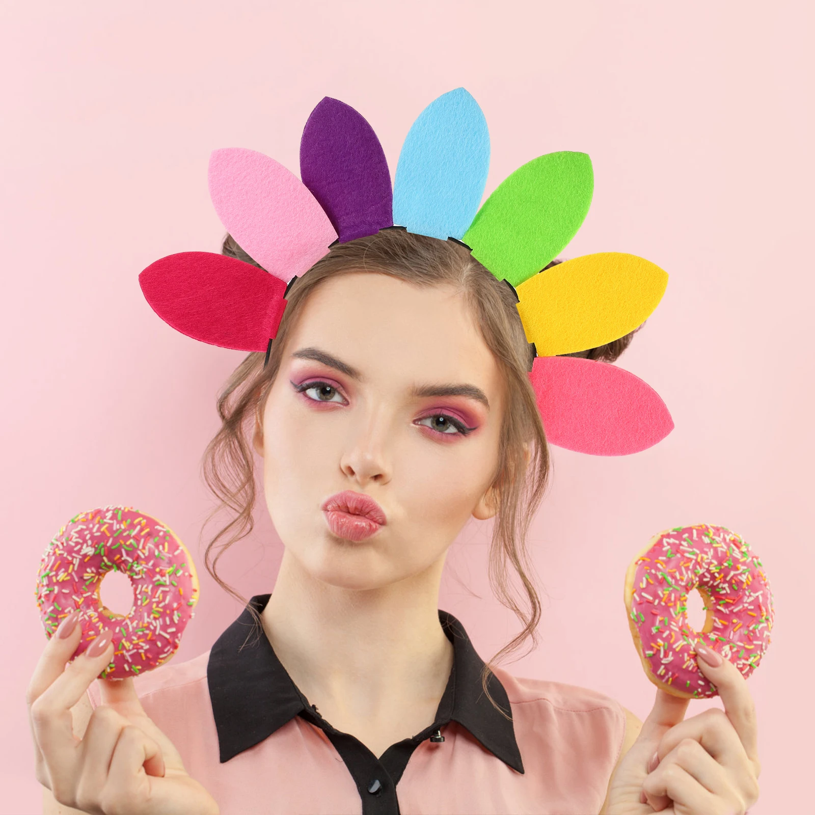 

Headband Anniversary Festival Accessories Party Large Decorative Hair Hoop Girls Non-woven Fabric