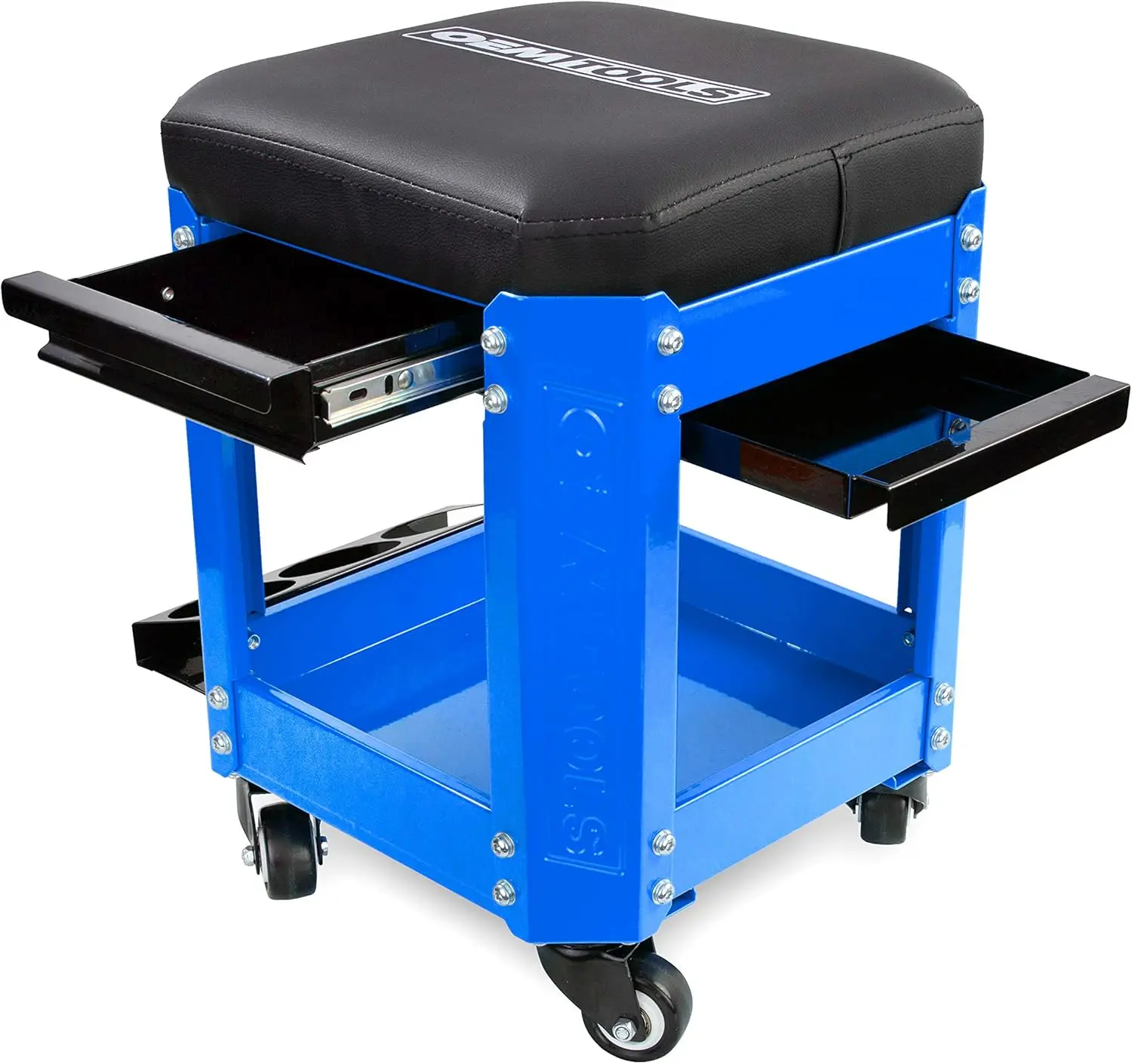 

Mechanic Stool with Tool Storage, 280 lb Capacity Rolling Creeper Seat for Garage Work, Comfortable Padded