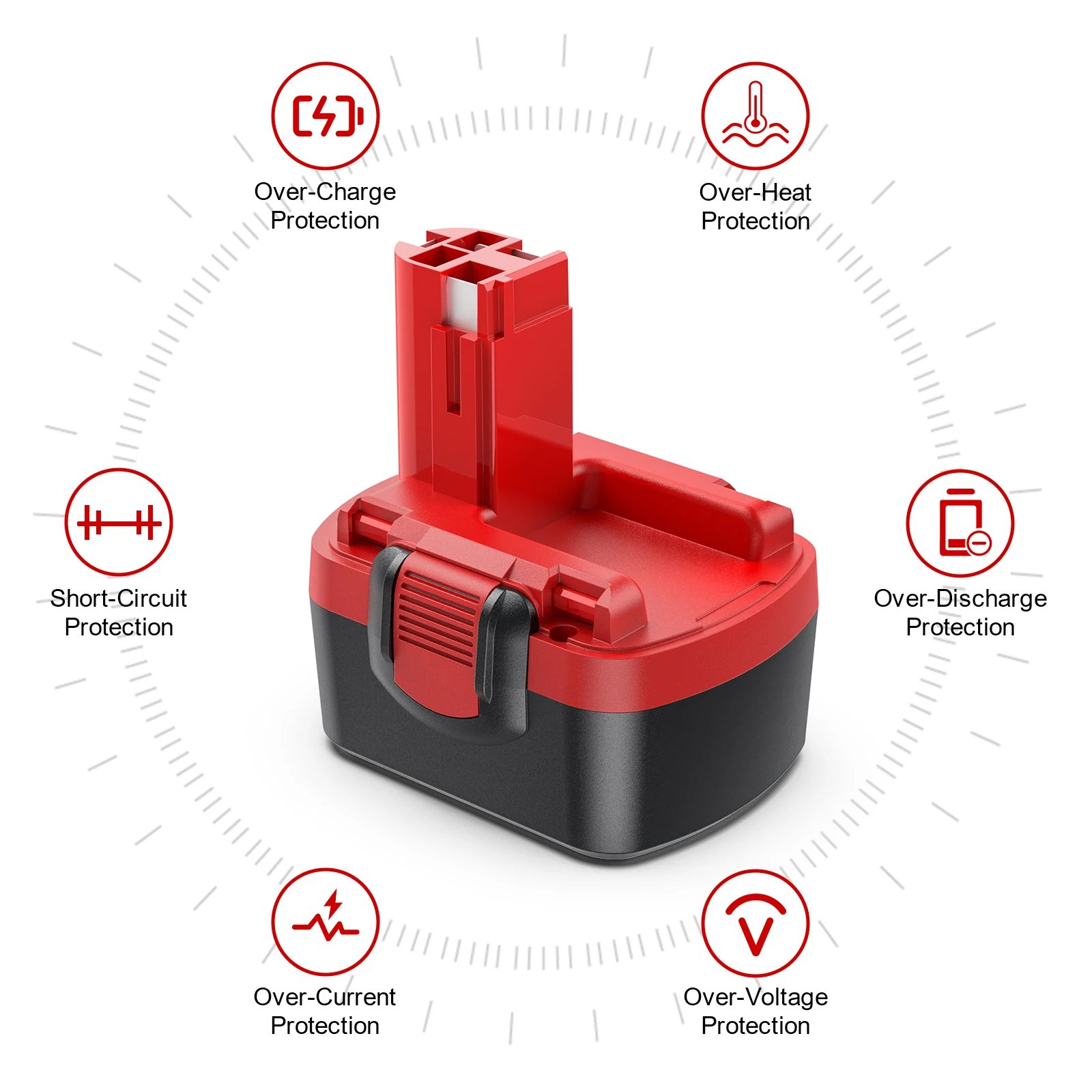 14.4V 3500mAh Voor Bosch Ni-Mh Batterij Voor Bosch D70745 BAT038 BAT043 Oplaadbare Tool Batterij D70745 PSR 12 GSR 12 VE-2 GSB12