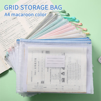 5/10/20/30pcs Mesh A4/A5 Size Zipper Pouch Document Mesh Bag 5 Color Choices Waterproof Folder Supplies Pencil Case Storage Bags