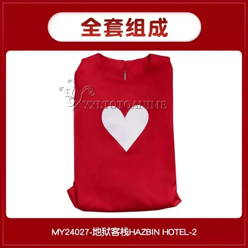 Hazbin Hotel Morningstar Costumes Wig Red Dress Demon Fight State Outfit Anime Halloween Charlie Cosplay Clothesx;8'm6,