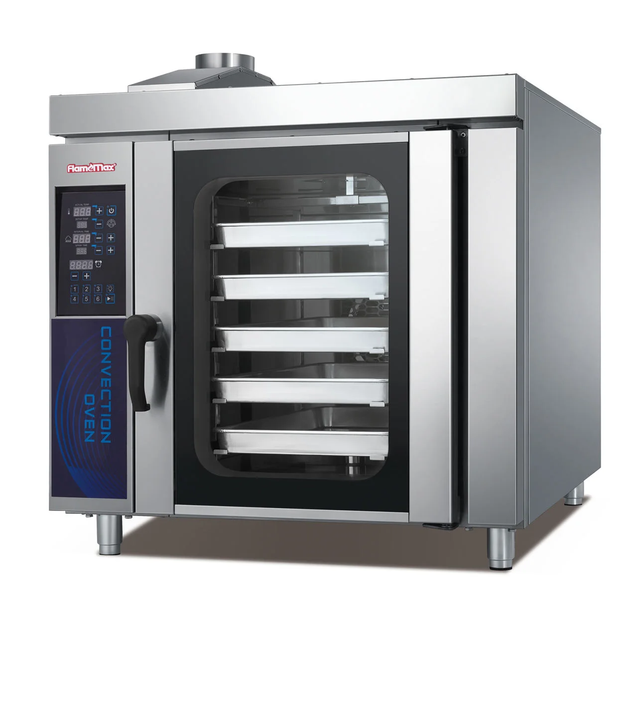 5 Pan Removable Steam Rapid Baking Combination Hot Air Gas Convection Oven With Timer