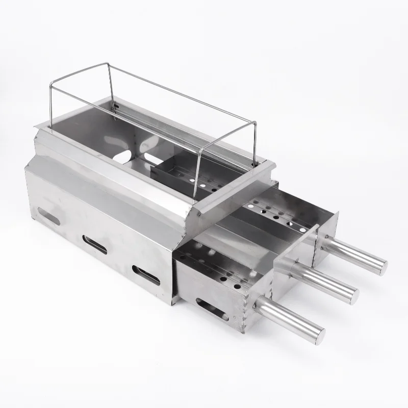 

YAMA Outdoor Portable Stainless Steel Charcoal BBQ Grill Multi-Function Smokeless Camping Picnic Barbecue