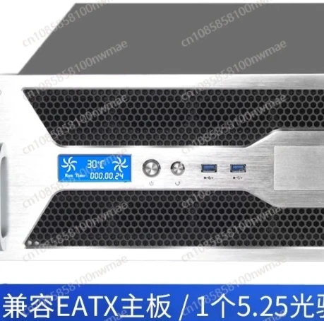 4U industrial chassis with brushed aluminum panel, E-ATX motherboard support and one optical drive bay