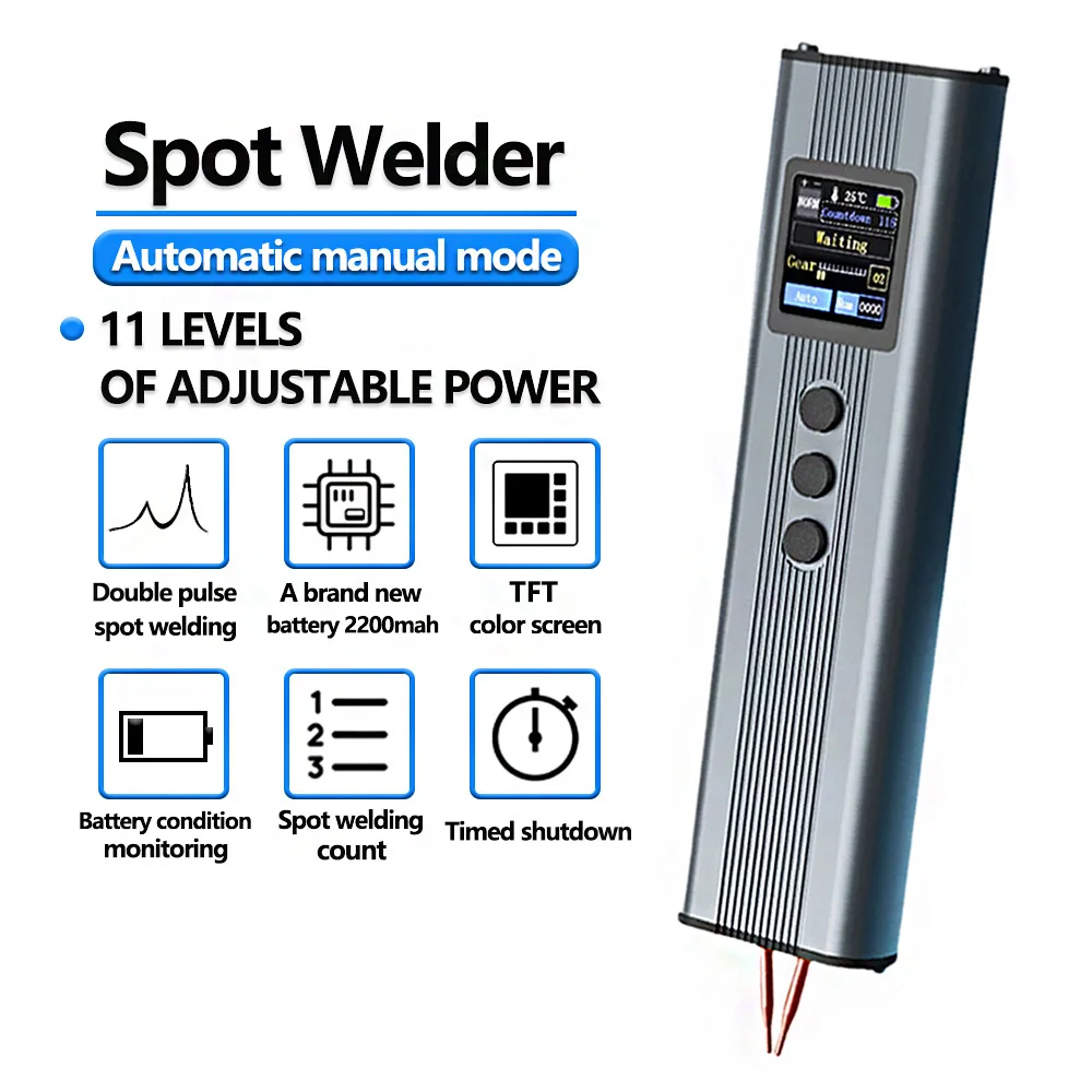 DT66  Portable Adjustable Color Screen Spot Welder DIY Lithium Battery Welding Spot Welder Tool Suitable Battery Pack Welding