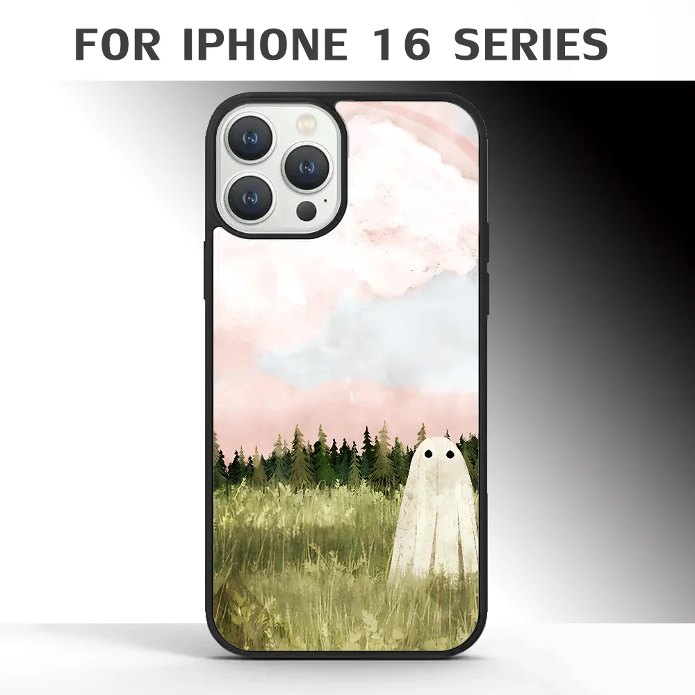 Cotton Candy Skies Phone Case For IPhone 16 16pro 16plus 16promax Pro Plus Max Mirror Acrylic PC TPU Cover