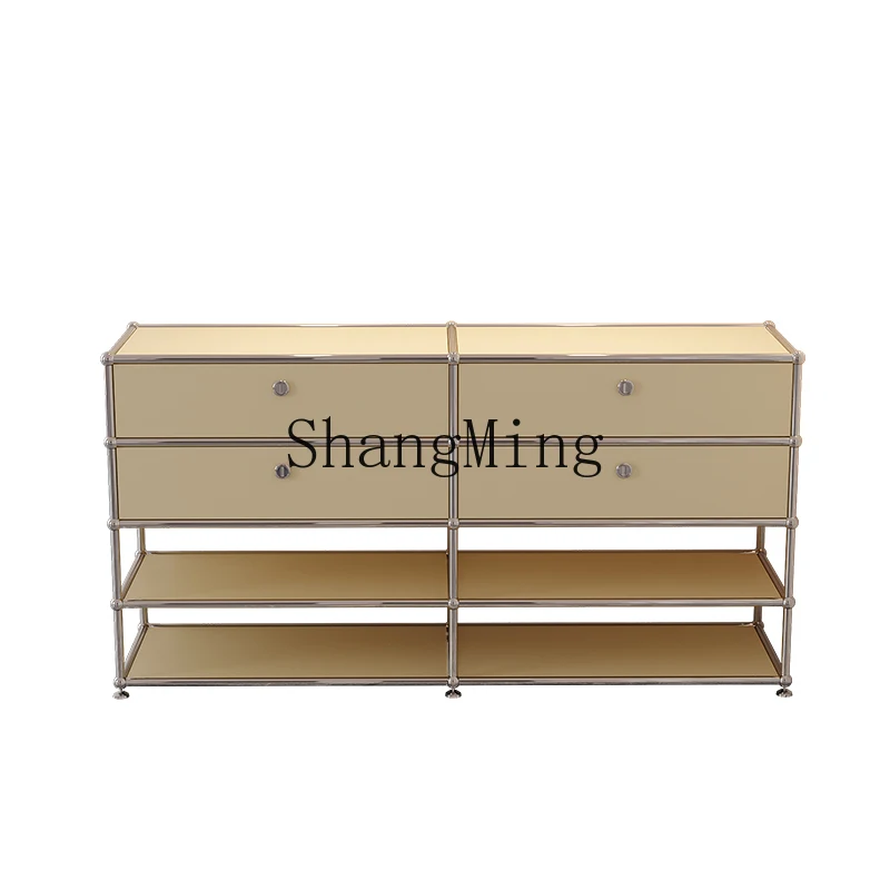 

CL light luxury high-end shoe cabinet medieval module cabinet living room storage stainless steel small household home