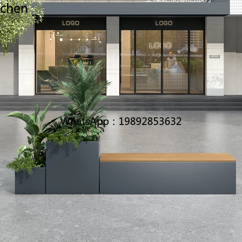 Outdoor Stainless Steel Stool Flower Box Pond Iron Art Planting Tray Partition Flower Stand