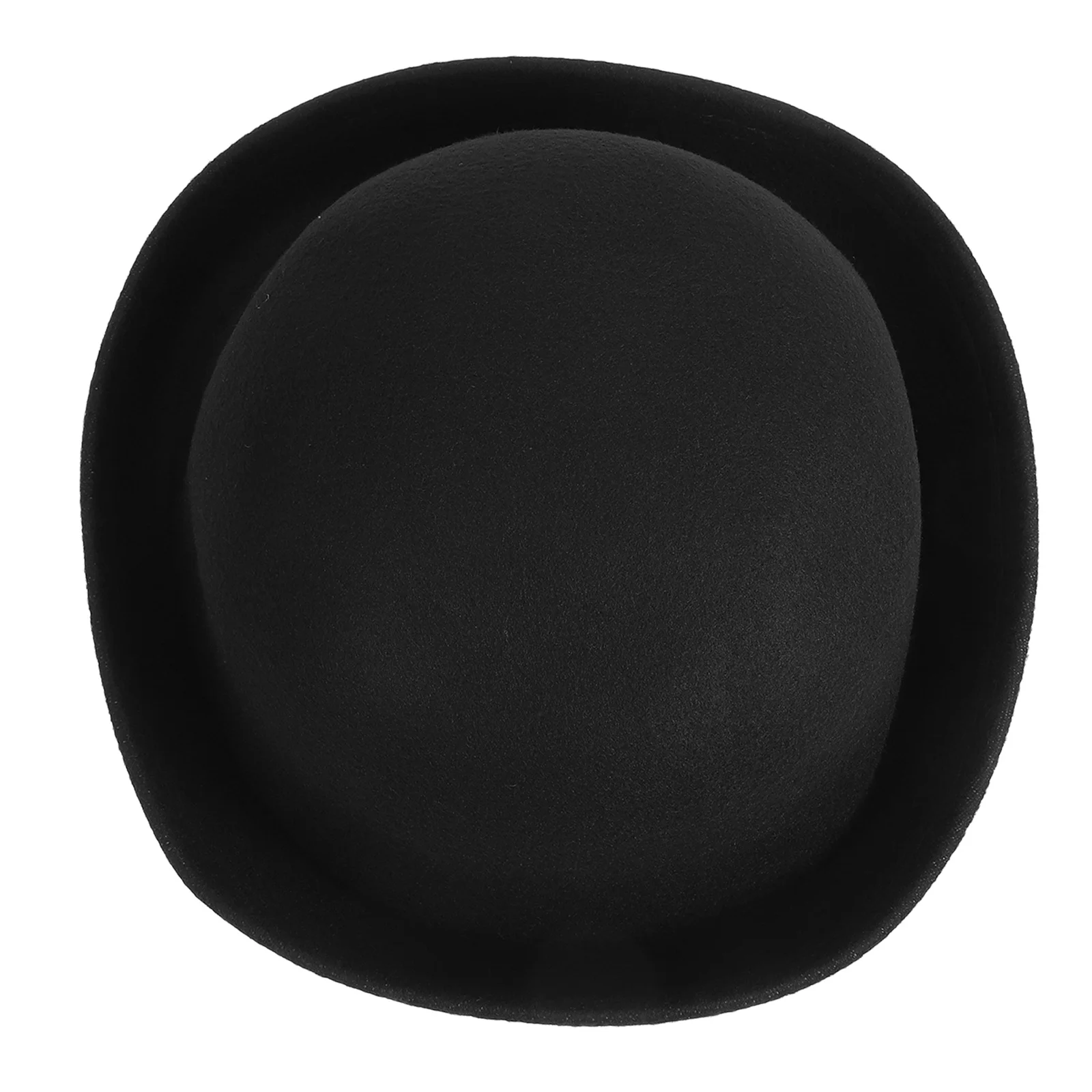 

Woolen Dome Hat Black Women Fashion Soft Breathable Bowler For Winter Autumn Spring Daily Roll Up Brim