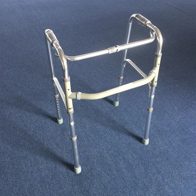 

Two-wheeled walker foldable, four-legged crutches for adults and children to stand and walk