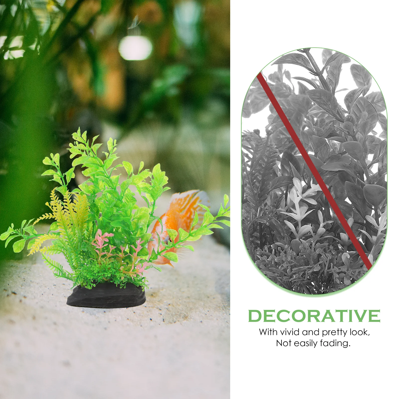 

2Pcs Aquarium Fish Tank Artificial Plants Simulation Plastic Faux Plant Decoration for Aquatic Landscape Aquatic Plants