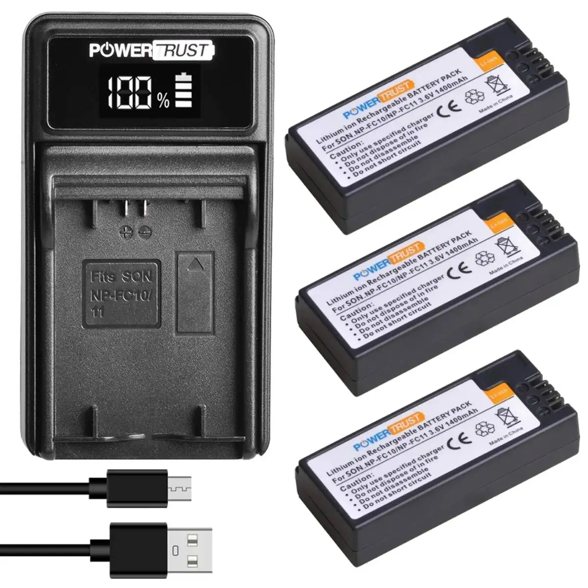 PowerTrust NP-FC11 NP-FC10 Bateria + Ładowarka LED do Sony Cyber-shot DSC-P10 DSC-P8L DSC-P9 DSC-P7 DSC-P2 DSC-P3 DSC-P5 DSC-F77