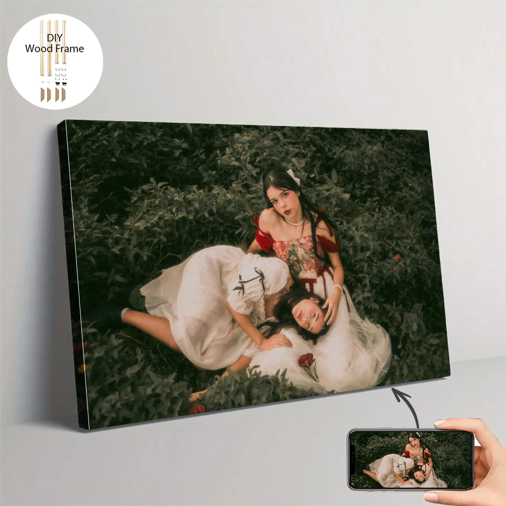 1-teiliges individuelles Foto mit DIY-Rahmen oder rahmenlosem Poster, personalisierter Ostern-Leinwanddruck, anpassbares hängendes Gemälde