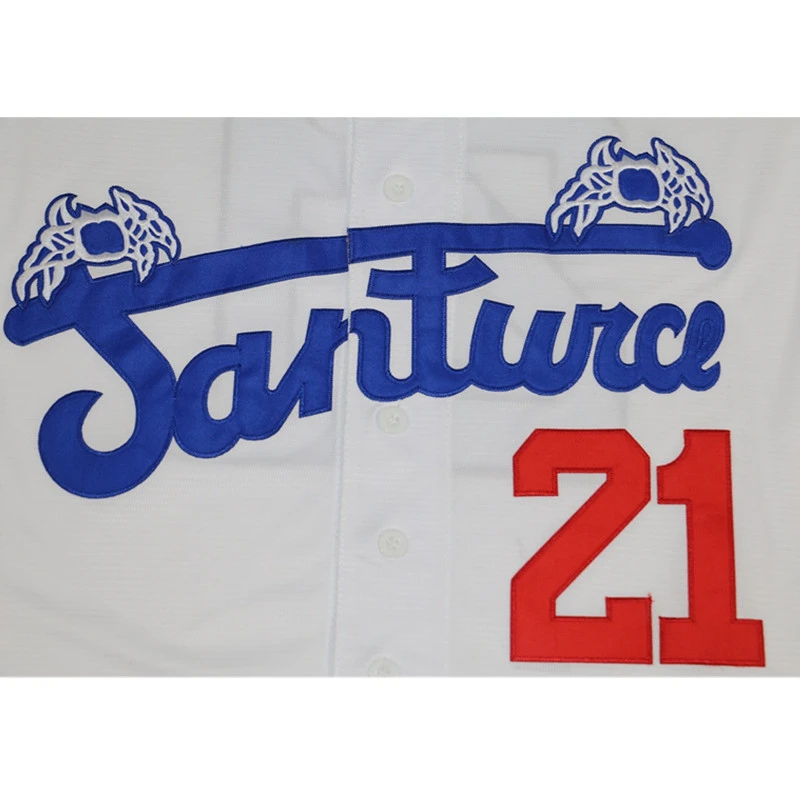 Baseball Jersey Santurce Crabbers Puerto Rico 21 Clemente Jerseys Sewing Embroidery Sports Outdoor High Quality White Grey New