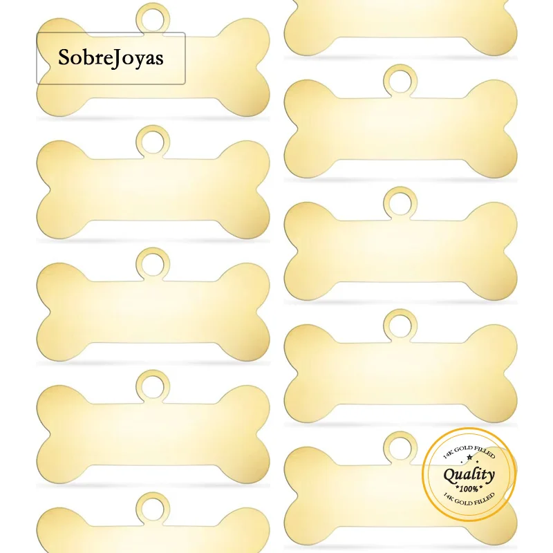 

14 К позолоченные подвески в виде собачьей кости, подвески в виде кости животных, ювелирные изделия для DIY браслета, ожерелья, устойчивые к потускнению ювелирные изделия